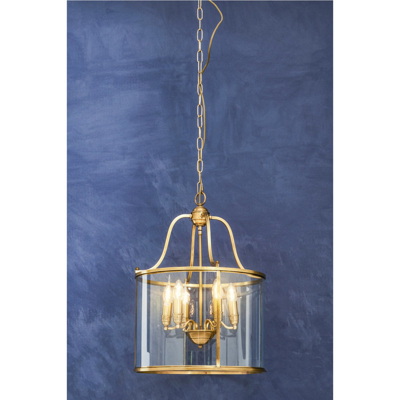 Dereham 6 - Light Brass Drum Pendant