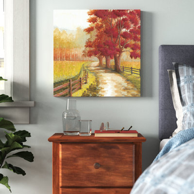 " Autumn Path Tree Fence "