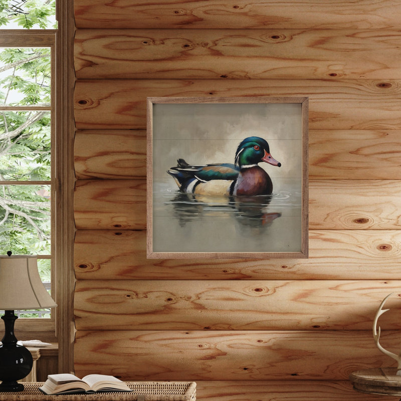 Portrait de canard en bois, H 24 po x l 24 po