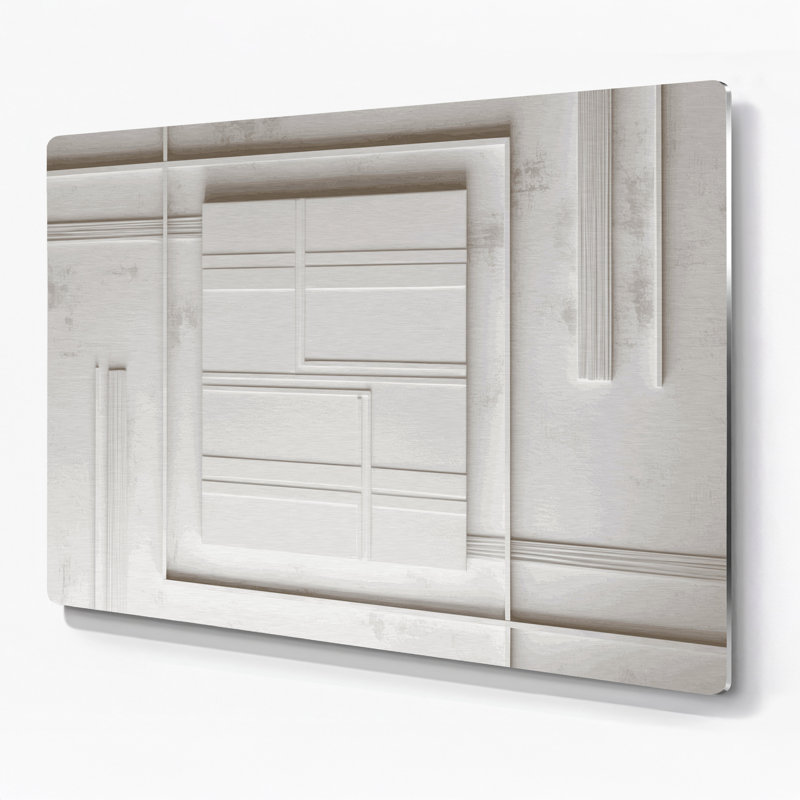 Minimalisme 13, art mural en métal beige, H 11 po x l 14 po