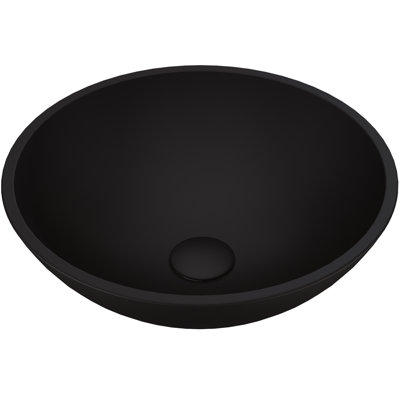 Cavalli MatteShell Glass 15" L 15" W 5" H Round Vessel Bathroom Sink