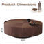 Table basse ronde en bois de noyer avec deux tiroirs de rangement, conception peu encombrante-129229009