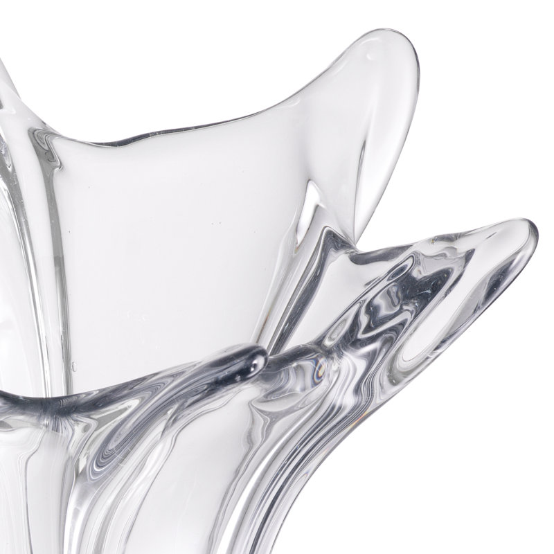 Sutter Handmade Handblown Glass Table Vase, Clear