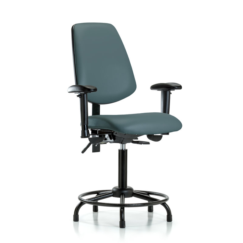 Fauteuil de dessin ergonomique Elyssa, Bleu colonial, Patins, Non inclus