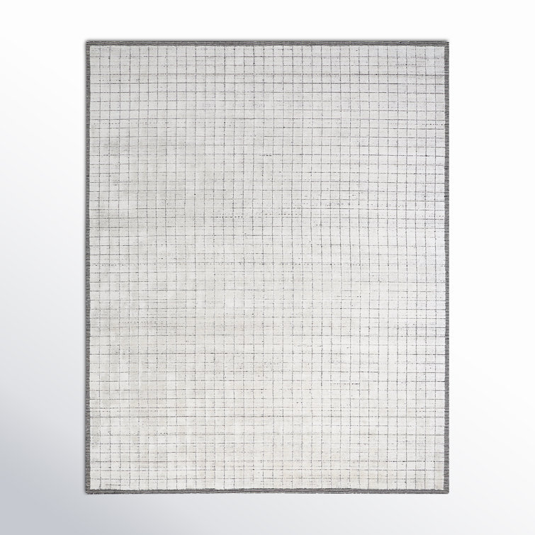 Jacey Geometric Handmade Tufted Light Gray Area Rug