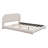 Teddy Fleece Queen Size Upholstered Platform Bed With Thick Fabric, Solid Frame And Stylish Curve-Shaped Design, Beige