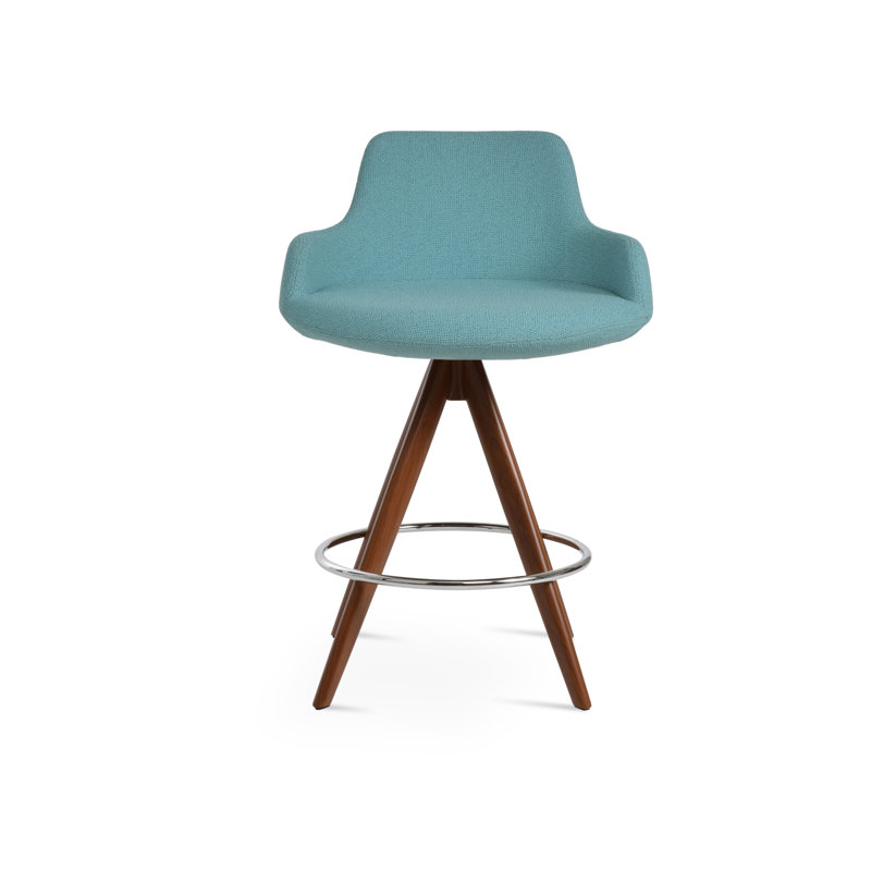 Tabouret de derviche, Noyer, Tabouret de bar (siège d'une hauteur de 29,5 po), Boucle verte