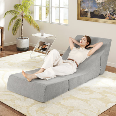 Gymax 3-in-1 Folding Sofa Bed Convertible Sleeper Chair w/ Washable Zippered Cover