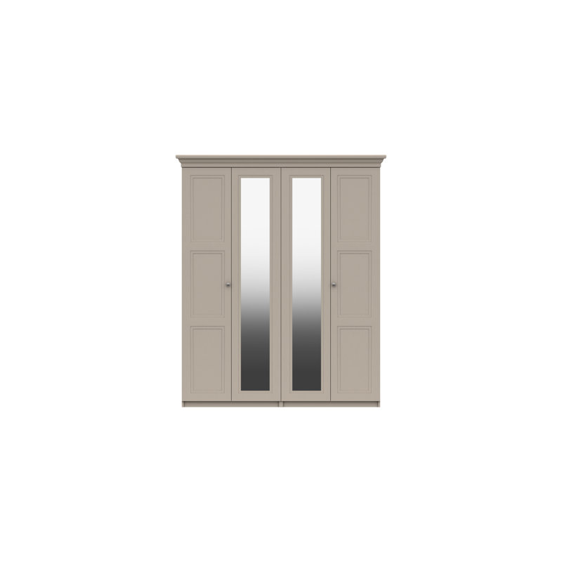 Adnan 4 Door Manufactured Wood Wardrobe, Fired Earth
