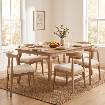 Asheboro 6-Person Expandable Dining Table Set With Upholstered Chairs & Butterfly Leaf Table