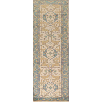 Tapis de couloir oriental fait à la main Oushak 3 x 10