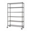 48" W x 18" D x 77" H 6 Tier Wire Shelving with Wheels-283684354