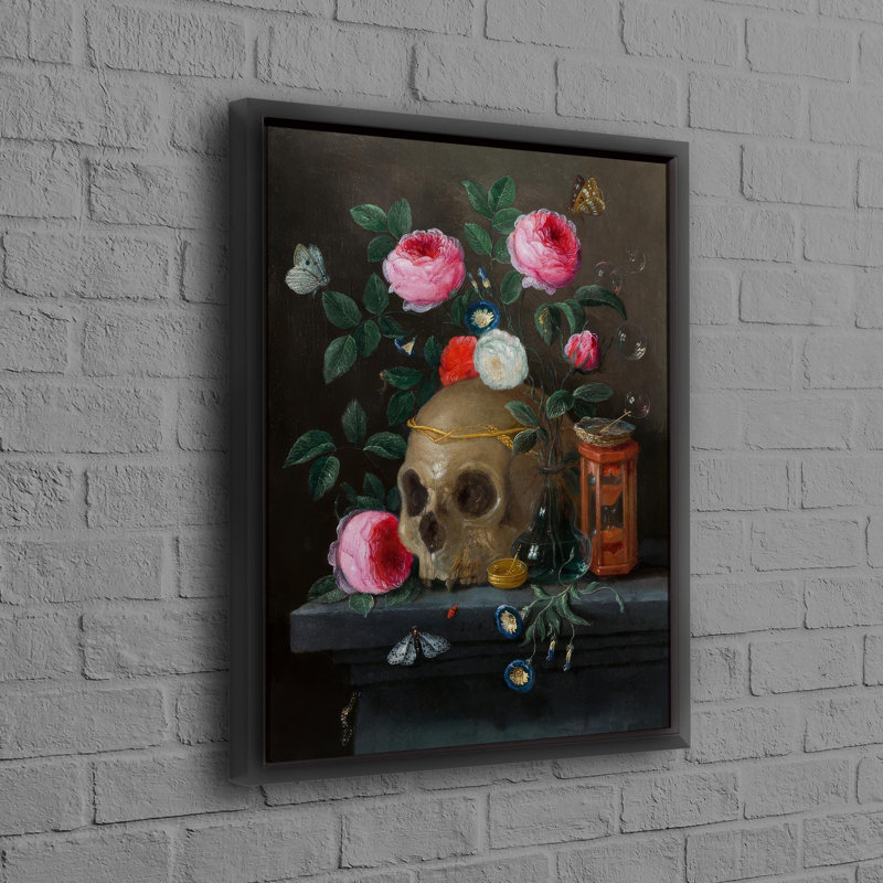 Art mural abstrait crâne floral sur toile de coton, idéal pour décorer une chambre de bébé unique, H 65 po x l 45 po