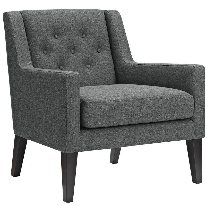Fauteuil Modway, Velours gris performance