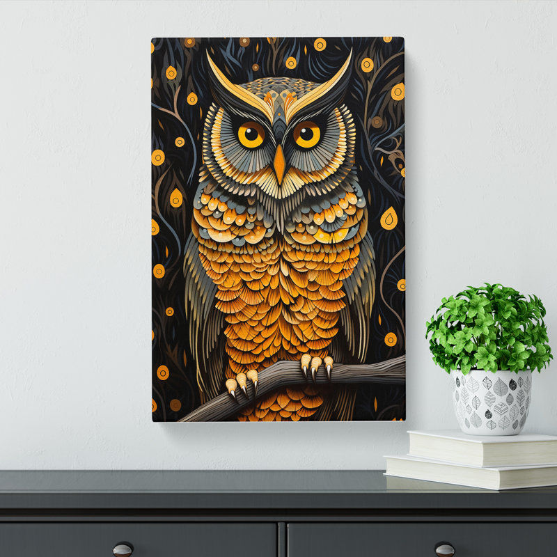Owl No.2 - Wrapped Canvas, 60cm H x 40cm W x 3cm D