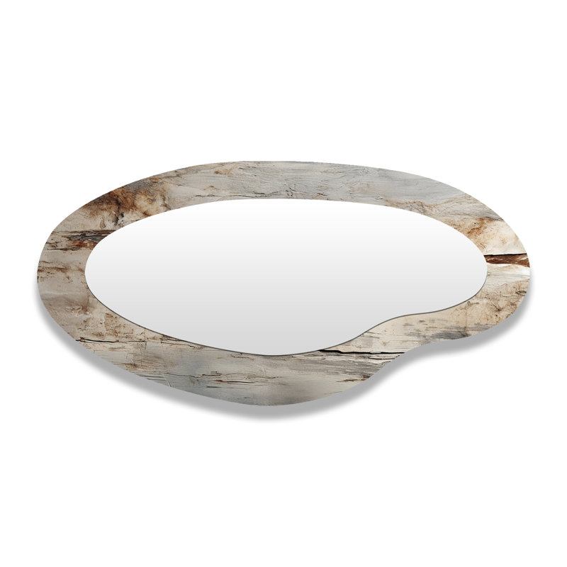 Miroir mural décoratif asymétrique gris Gray Rhythms Champagne II - Champagne