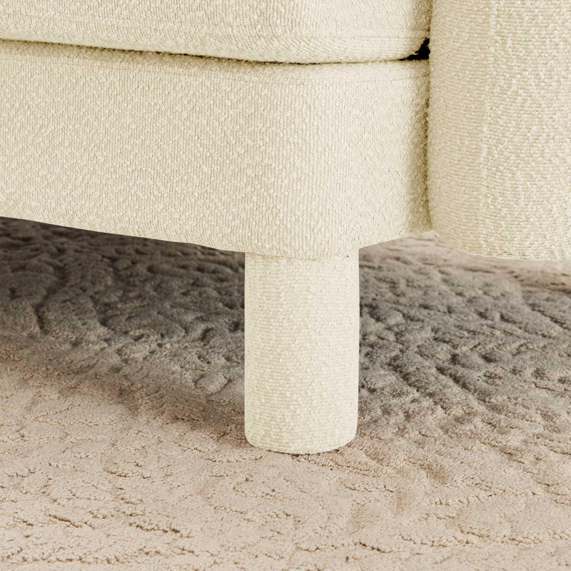 Repose-pieds rembourré moderne et élégant, Beige