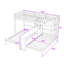 Lit superposé simple au-dessus de simple et simple en bois avec bureau intégré, tablettes Wood-1463947112