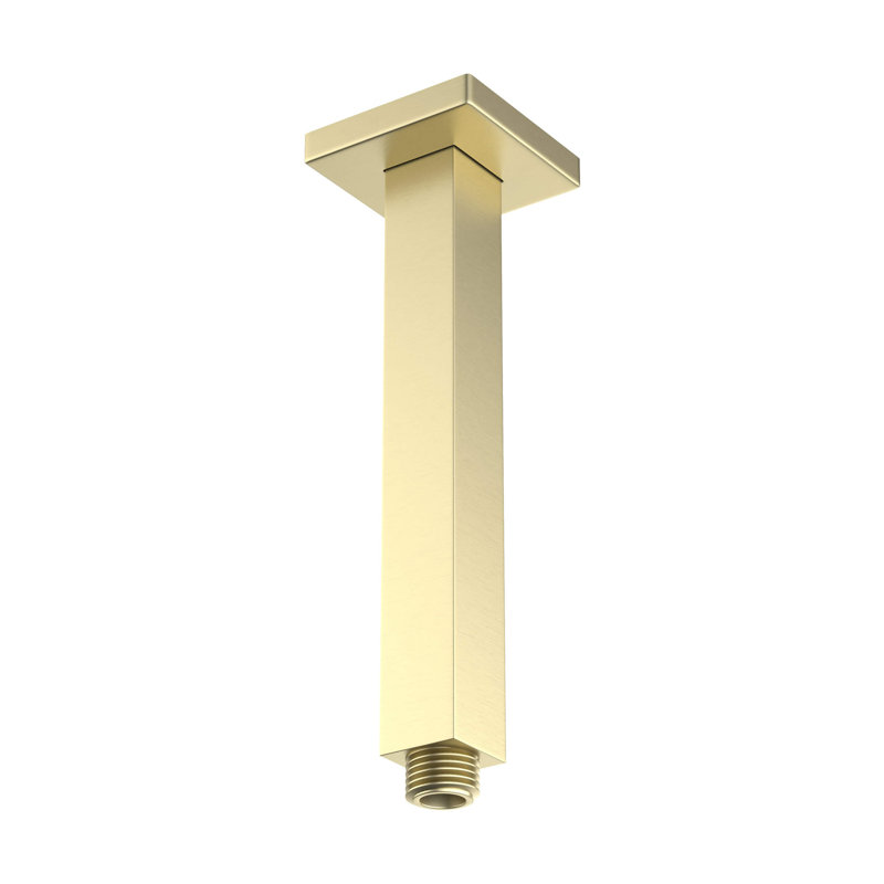 Cube 8" Ceiling Mounted Shower Arm, Brushed Gold
