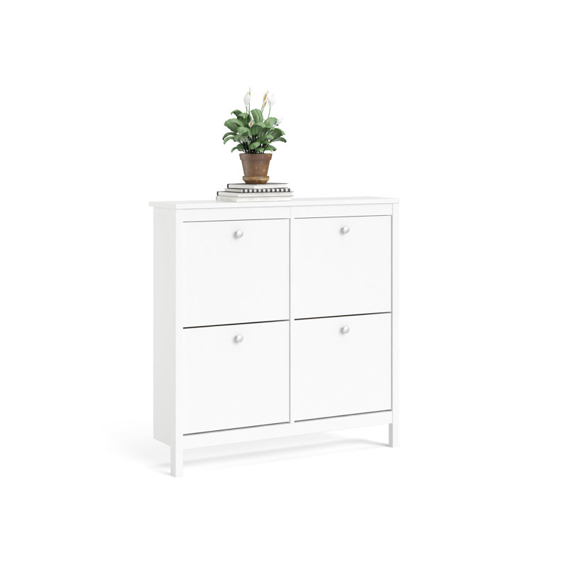 Cynteria 16 Pair Shoe Storage Cabinet, White