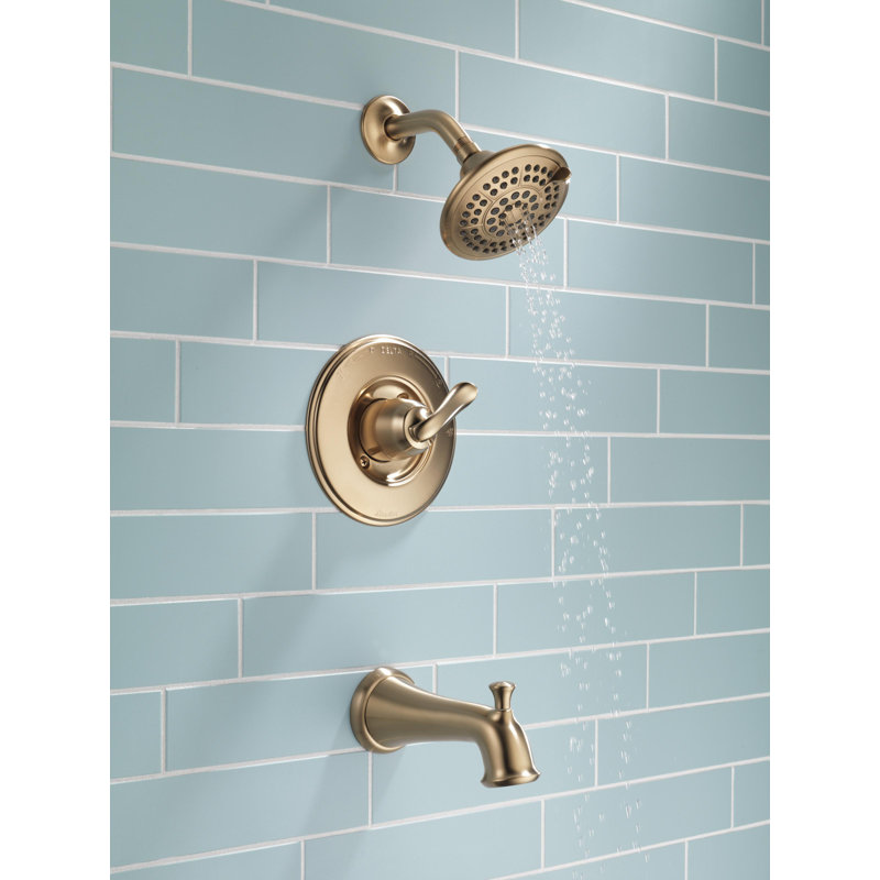 Linden 14 Series Single-Function Tub Shower Faucet Set, Shower Valve Trim Kit, Brilliance Champagne Bronze
