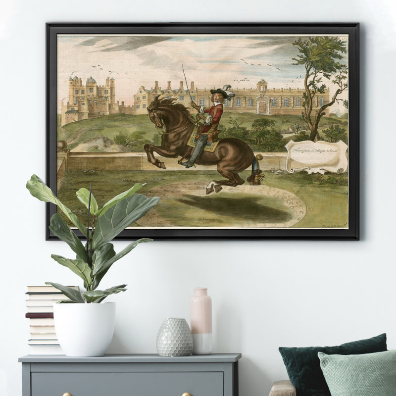 «English Horsemen II», impression sur toile encadrée, H 26,5 po x l 36,5 po x P 1,5 po, Noir