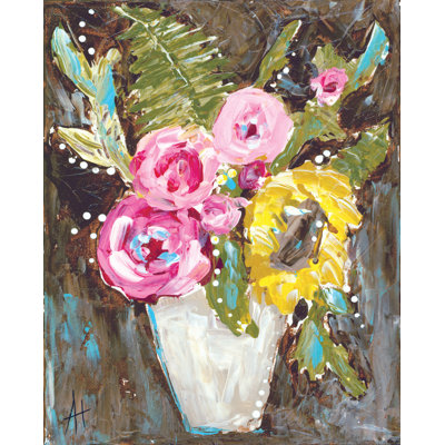 «Warm Summer Floral» par Amanda Hilburn, peinture sur toile tendue