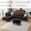 Repose-pieds avec rangement en faux cuir-379709169