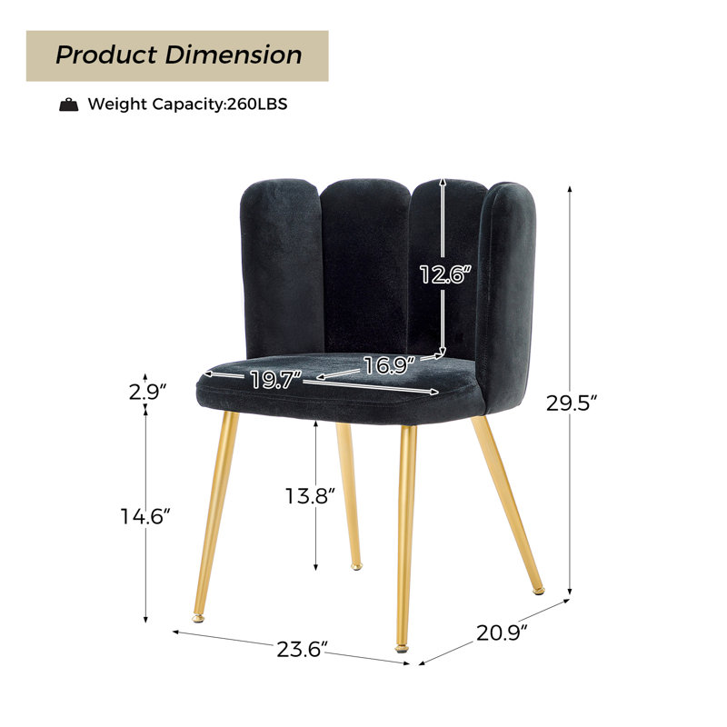 Pieraldo Upholstered Side Chair, Black