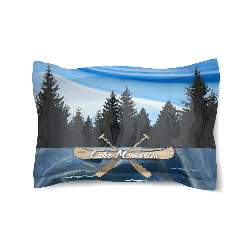 Lake Memories Microfiber / Microsuede Pillow Sham, Standard/Twin