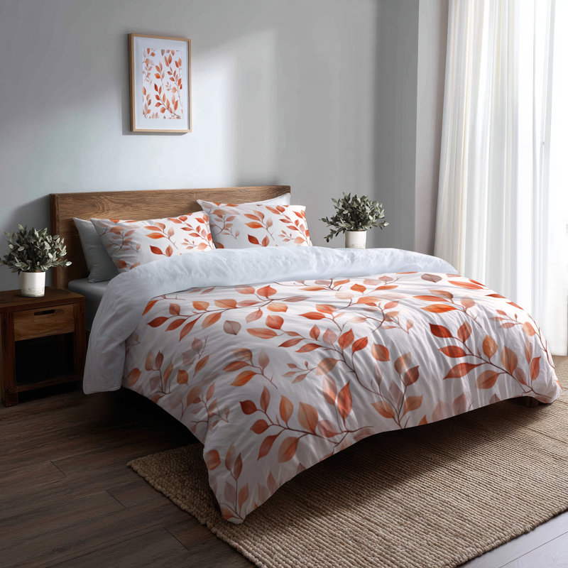 Ensemble de housse de couette à motif floral et 3 coussins décoratifs Boho Terra
