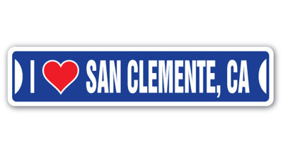 San Clemente Ca Street Sign Heavy Duty Plastic 4" X 18"