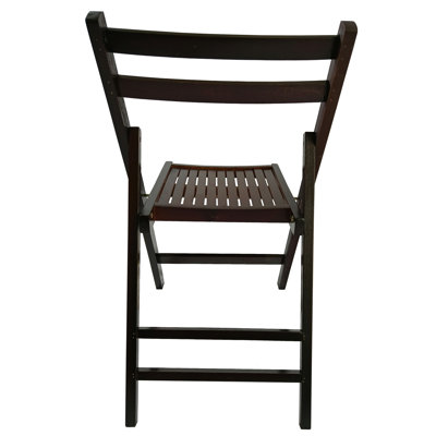 Chaise pliante 4, en bois massif cerisier, avec une configuration de siège à lattes confortable, 4 chaises en bois, couleur cerise, configuration confortable