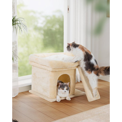 Tour pour arbre à chat 14 po avec poteau à griffer, beige
