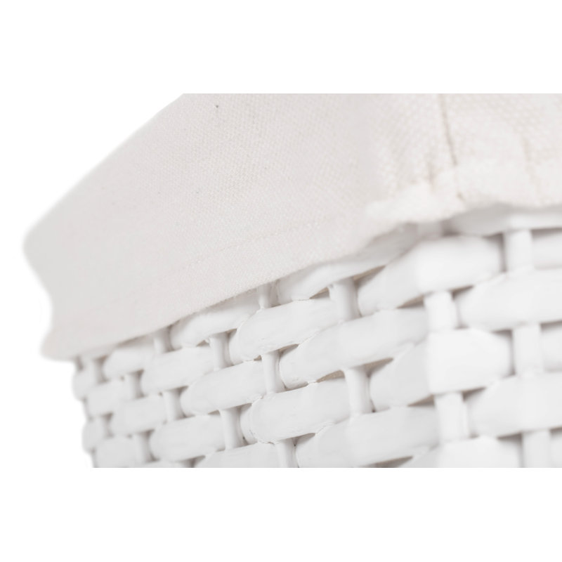 Shinde Wicker Lined Storage Basket, 14cm H x 30cm W x 18cm D, White