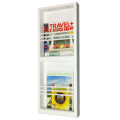 Meridian Double On the Wall Magazine Rack 11.5w x 30h x 2.5d