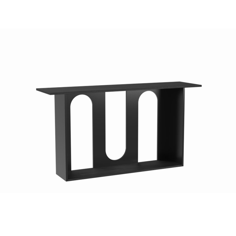 Soliloquy 60" Console Table With Bottom Shelf, Black