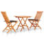Ensemble bistro et chaises de patio en bois de teck 3 pièces-149104809