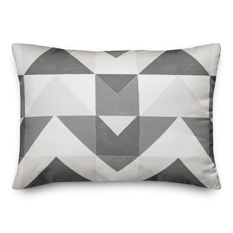 Abstract Outdoor Throw Pillow, Gray