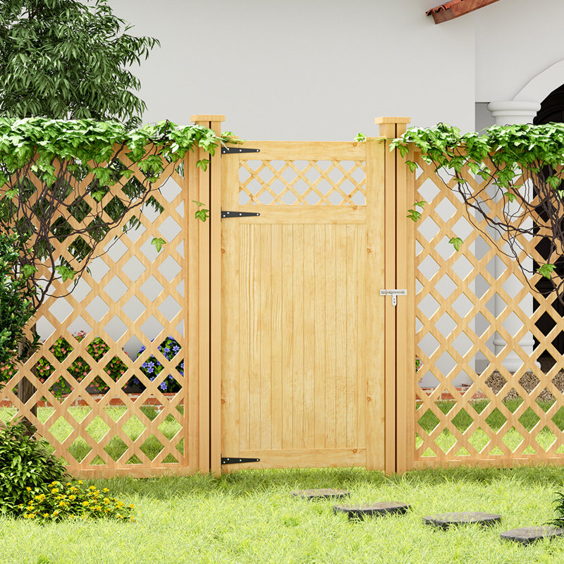 Castano Garden Wood Fence Gate, 180cm H x 90cm W x 2.3cm D