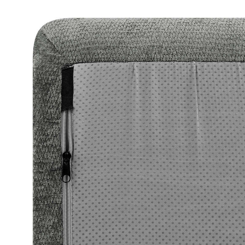 Ensemble de salon modulaire semi-courbé 116 po avec repose-pieds réversible 116 po, 116 pièces, Chenille gris foncé