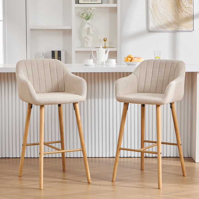 Ensemble de 2 tabourets de bar Modern, Beige