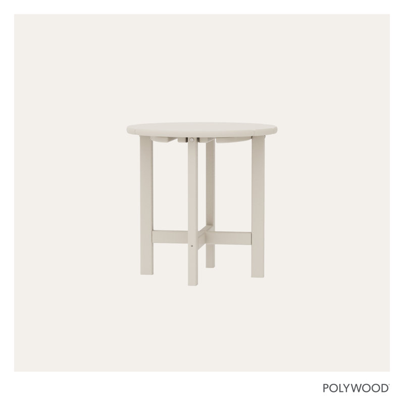 POLYWOOD Round 18" Side Table, Sand