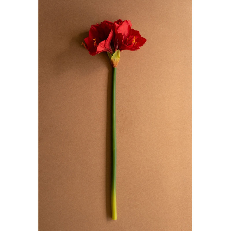  Artificial Red Amaryllis Flower – 30" Tall Stem, Set of 6