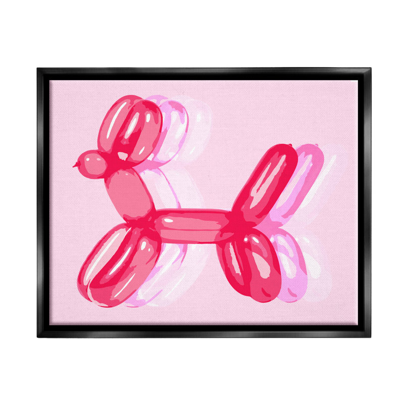 «Pop Style Balloon Animal», impression encadrée sur bois, Cadre flottant noir de jais, H 17 po x l 21 po x P 1,7 po