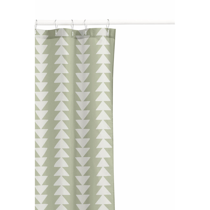 Tartan Block Ultra-Thin Lightweight Shower Curtain, Light Green Geometric 8