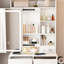 Space - Saving Dressing Table, White, With 3 Level Dimmable Led Lighting, 2 Drawers, Ports, Ac Outlets, And Shelf, Includes Stool Hidden Storage,