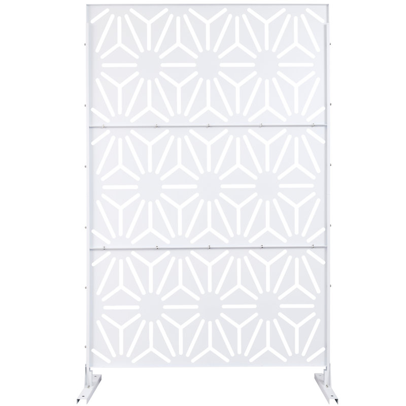 Outdoor & Indoor Privacy Screen, Geometric 2, White