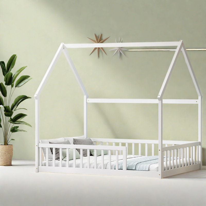 Lits de plancher Safe House, structure de ferme en bois de pin pour chambre d'enfant
