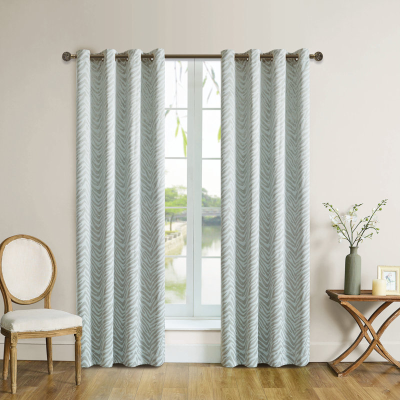 Panneau de rideau simple occultant et isolant avec œillets Safari, Gris clair, L 54 po x L 96 po